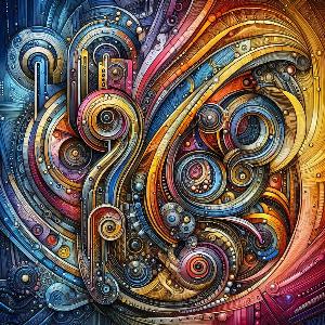 colorful abstract art poster with geometric shapes (15)